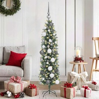Artificial Slim Christmas Tree Green and White 120 cm