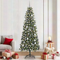 Artificial Christmas Tree with 300 LEDs with Stand Green 210 cm