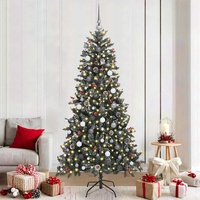 Artificial Christmas Tree with 300 LEDs with Stand Green 210 cm