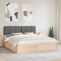 Bed Frame with Upholstered Headboard Dark Grey 180 x 200 cm