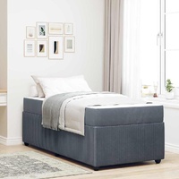 Bed Frame with Mattress Dark Grey 90 x 190 cm Fabric