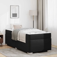 Bed Frame with Mattress Black 90 x 190 cm Fabric