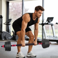 4-in-1 Dumbbell Set 30kg Black and Red Cement and Iron Sand