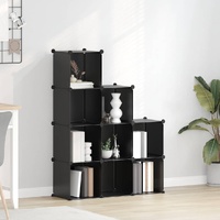 Storage Cube Organiser with 9 Cubes Black PP