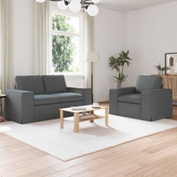 Sofa Set 2 pcs Dark Grey 162 x 80 x 82 cm Fabric