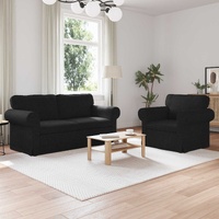 Sofa Set 2 pcs Black 175 x 82 x 80 cm Fabric