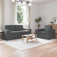 Sofa Set 2 pcs Dark Grey 182 x 80 x 82 cm Fabric