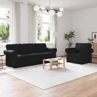 Sofa Set 2 pcs Black 215 x 82 x 80 cm Fabric