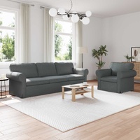 Sofa Set 2 pcs Dark Grey 245 x 82 x 80 cm Fabric