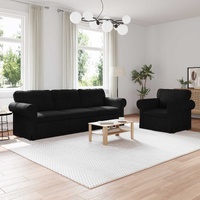 Sofa Set 2 pcs Black 245 x 82 x 80 cm Fabric