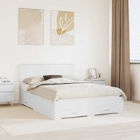 Bed Frame with Headboard White 150 x 200 cm Engineered Wood