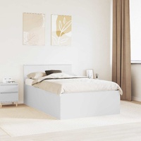 Bed Frame with Headboard White 135 x 190 cm Engineered Wood