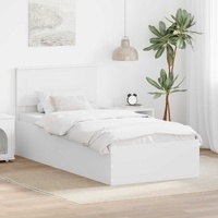 Bed Frame with Headboard White 90 x 190 cm Engineered Wood