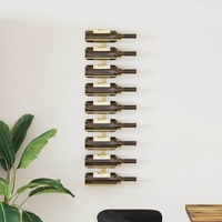 Wall-mounted Wine Rack for 9 Bottles Gold Iron