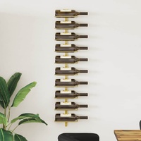 Wall-mounted Wine Rack for 10 Bottles Gold Metal