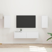 TV Cabinet Set 4 pcs White Engineered Wood