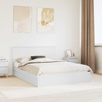 Storage Bed with Headboard White 150 x 200 cm Engineered Wood