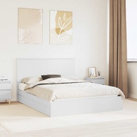 Storage Bed with Headboard White 150 x 200 cm Engineered Wood