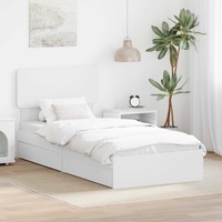 Storage Bed with Drawer White 90 x 190 cm Engineered Wood