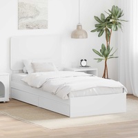 Storage Bed with Headboard White 90 x 190 cm Engineered Wood