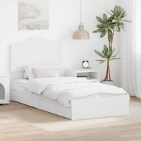 Storage Bed with Headboard White 90 x 190 cm Engineered Wood