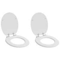 Soft-Close Toilet Seat 2 pcs White 44 x 38 cm MDF board