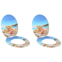 Soft-Close Toilet Seat 2 pcs Sea Muschel 44 x 38 cm MDF board