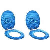Soft-Close Toilet Seat 2 pcs Blue Drop 44 x 38 cm MDF board