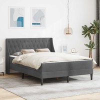 Bed Frame with Mattress Dark Grey 137 x 190 cm Velvet