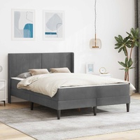 Bed Frame with Mattress Dark Grey 137 x 190 cm Velvet