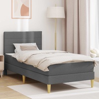 Bed Frame with Mattress Dark Grey 107 x 203 cm Fabric