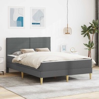 Bed Frame with Mattress Dark Grey 137 x 190 cm Fabric