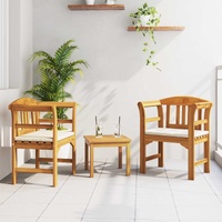 Garden Rose Lounge Set with Cushion 3 pcs Solid Acacia Wood