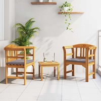 Garden Rose Lounge Set with Cushion 3 pcs Solid Acacia Wood