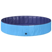 Foldable Dog Swimming Pool Folding Blue 160 x 160 x 30 cm PVC