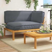 Sofa Set Plain Anthracite 133 x 92 x 69 cm Solid Acacia Wood