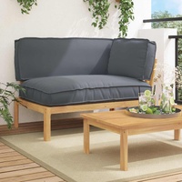 Sofa Set Plain Anthracite 133 x 92 x 69 cm Solid Acacia Wood