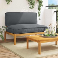 Sofa Set Plain Anthracite 120 x 92 x 69 cm Solid Acacia Wood