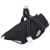 Dog Coat Black L36 Fleece and Polyester