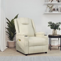 Massage Chair Cream White Faux Leather