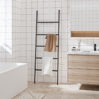 Towel Rack Ladder with 5 Tiers Black 58x175 cm Iron
