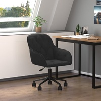 Swivel Office Chair Black Velvet