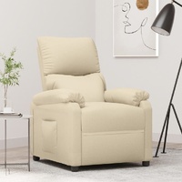 vidaXL Recliner Chair Cream Fabric