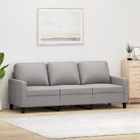 3-Seater Sofa Light Grey 180 cm Fabric