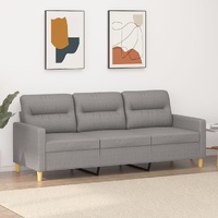 3-Seater Sofa Light Grey 180 cm Fabric