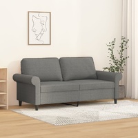 2-Seater Sofa Dark Grey 140 cm Fabric