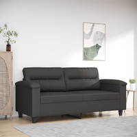 2-Seater Sofa Dark Grey 140 cm Microfibre Fabric