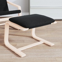 Footstool Black 51x41x40 cm Fabric