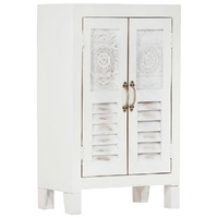 Sideboard White 55x30x90 cm Solid Wood Acacia