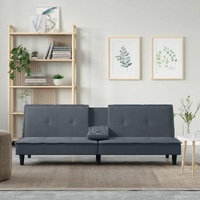Sofa Bed with Cup Holders Dark Grey Velvet